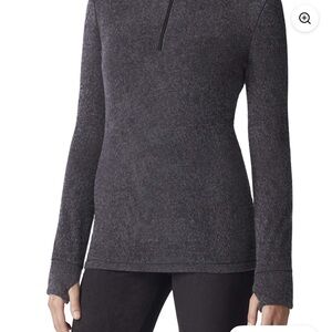 Cuddl Duds Climate Right 3 Pc Fleecewear Charcoal Gray Half-Zip,Pants & Top sz L